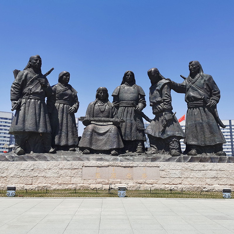 蒙古人物雕塑，大型人物銅雕